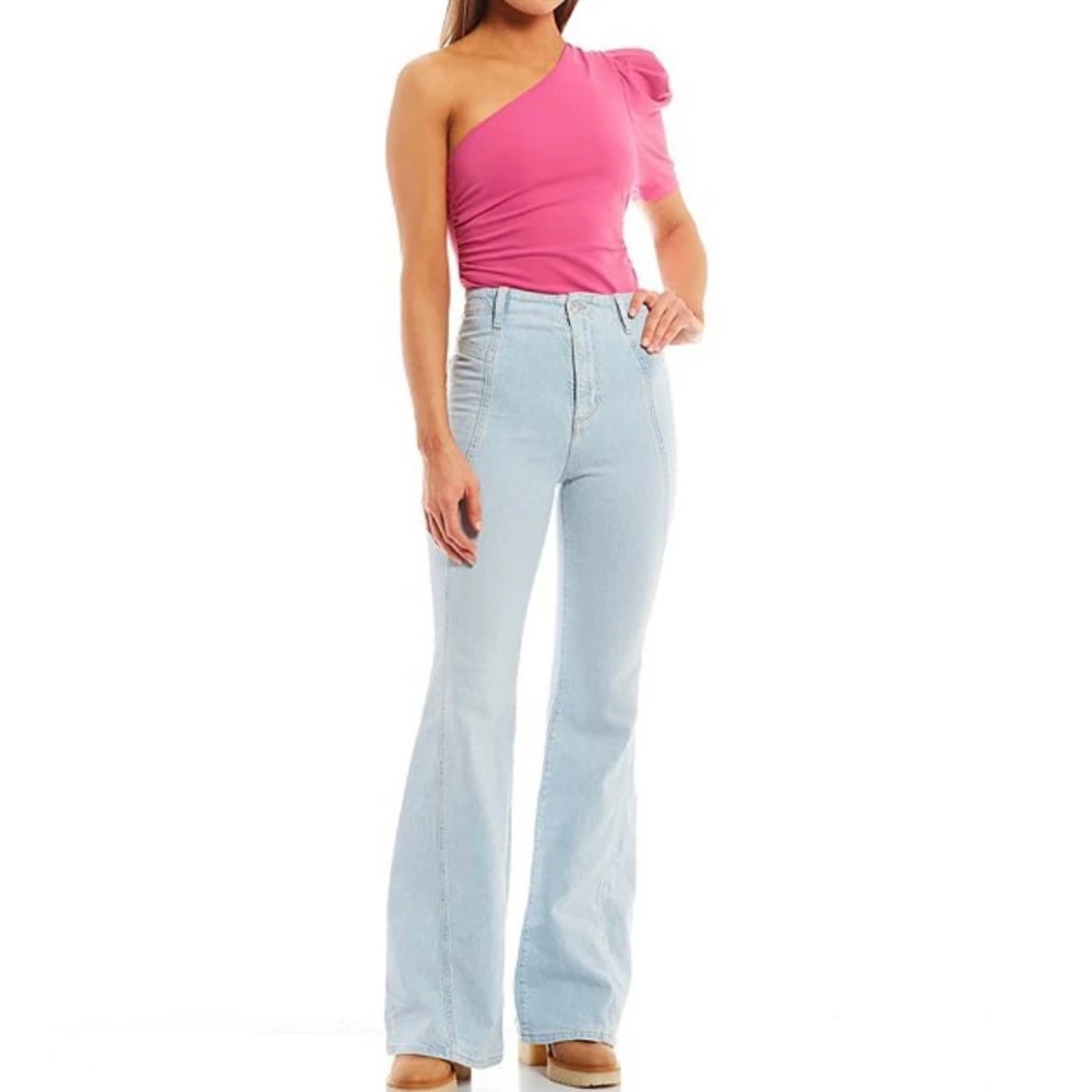 Free People Florence High Rise Flared Leg Stretch Denim Jeans, Womens Size 6 - Picture 12 of 14